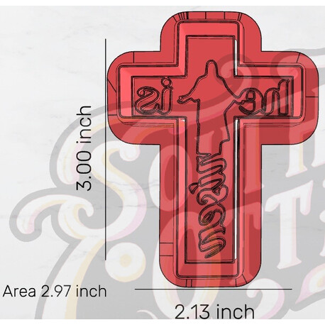 He Is Risen Cross Cookie Cutter & Stamp